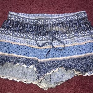 multicolored tribal shorts